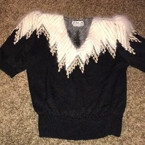 PACA vintage knit soft padded shoulder sweater